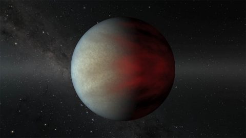 This image shows a type of gas giant planet known as a hot Jupiter that orbits very close to its star. Finding more of these youthful planets could help astronomers understand how they formed and if they migrate from cooler climes during their lifetimes. (NASA/JPL-Caltech)