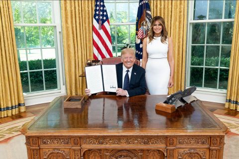 President Donald Trump, joined by First Lady Melania Trump, signed a historic executive order to strengthen America's foster care system. (White House)