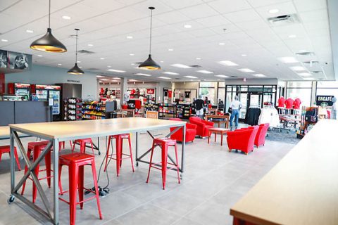 Austin Peay State University’s new Ann Ross Bookstore has ample seating available for customers. (APSU)