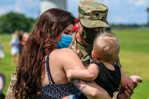 Over 110 3rd Brigade Combat Team, 101st Airborne Division Soldiers return to Fort Campbell from deployment to Africa. 