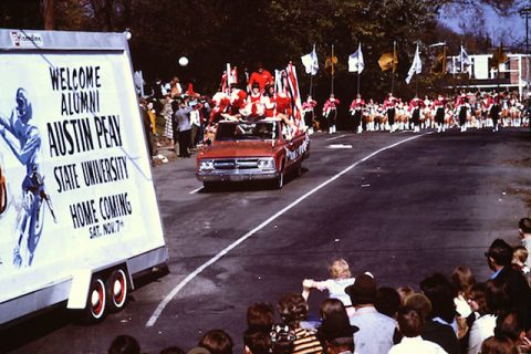 Austin Peay State University 1970 Homecoming parade. (APSU)