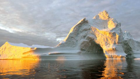 An iceberg in Disko Bay, near Ilulissat, Greenland. The massive Greenland ice sheet shed a record amount of ice in 2019, ending a brief period of more moderate ice loss. (NASA/Saskia Madlener)