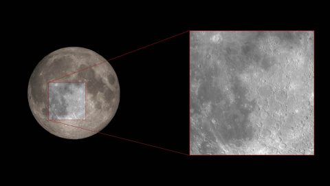 This ground-based telescopic image of the Moon highlights the general region where astronomers used NASA's Hubble Space Telescope to measure the amount of ozone in Earth's atmosphere. This method serves as a proxy for how they will observe Earth-like planets around other stars in search of life. (M. Kornmesser (ESA/Hubble), NASA, and ESA) This ground-based telescopic image of the Moon highlights the general region where astronomers used NASA's Hubble Space Telescope to measure the amount of ozone in Earth's atmosphere. This method serves as a proxy for how they will observe Earth-like planets around other stars in search of life. (M. Kornmesser (ESA/Hubble), NASA, and ESA)