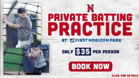 First Horizon Park available for Private Batting Practice Groups. (Nashville Sounds)