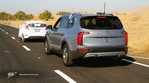 New AAA research finds inconsistencies in vehicle systems that automate speed, braking and lane centering. (AAA)