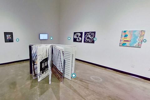 360º video allows online virtual walk through of Austin Peay State University's Art + Design Faculty Triennial. (APSU)