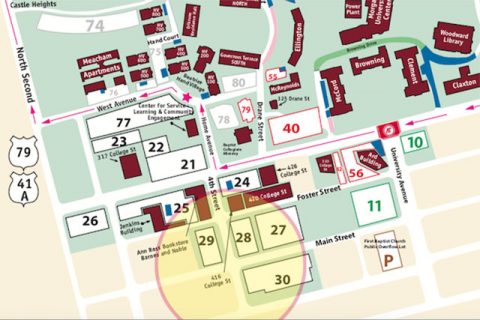  Austin Peay State University parking map for losts 28, 29 and 30. (APSU)