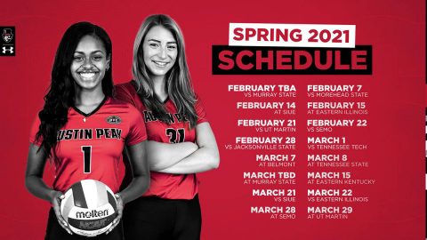 Austin Peay State University Volleyball announces 2021 Spring Schedule. (APSU Sports Information)