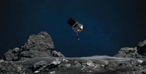 NASA’s OSIRIS-REx mission readies itself to touch the surface of asteroid Bennu. (NASA/Goddard/University of Arizona)