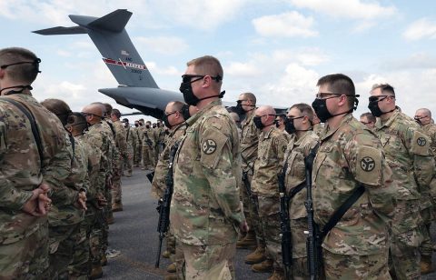 Soldiers with Knoxville’s 278th Armored Cavalry Regiment depart for Washington, D.C. on June 4, to provide additional support to the Washington D.C. National Guard. (Sgt. Sarah Kirby)