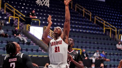 Austin Peay State University Men's Basketball senior Terry Taylor had 21 points and 12 rebounds in win over Omaha Mavericks, Wednesday. (APSU Sports Information)