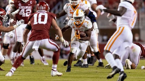 Tennessee Vols Football sophomore running back Eric Gray ran for 123 yards on 31 carries and caught three passes for 27 yards. (UT Athletics)