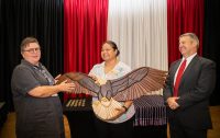 A 52-inch walnut-maple bald eagle. (APSU)