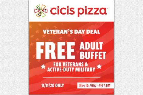 Cicis Pizza Veteran's Day Deal