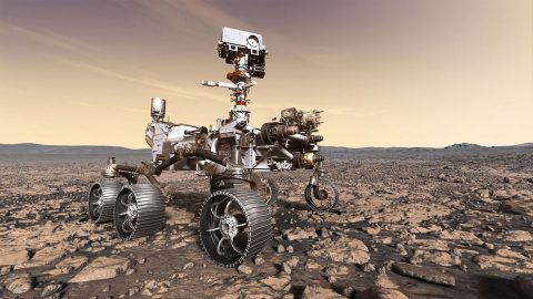 NASA's Perseverance Mars rover has two wind sensors just below its mast, or "head." They're part of MEDA, a weather science package that will provide vital data on the Martian surface, especially dust in the atmosphere. (NASA/JPL-Caltech) NASA's Perseverance Mars rover has two wind sensors just below its mast, or "head." They're part of MEDA, a weather science package that will provide vital data on the Martian surface, especially dust in the atmosphere. (NASA/JPL-Caltech)