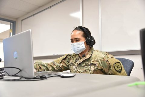 2nd Lt. Karina Abella assigned to the 175th CPT participates in the annual National Guard cybersecurity exercise Cyber Shield 2020, September 22nd. (Staff Sgt. Timothy Cordeiro, Tennessee National Guard Public Affairs Office) 2nd Lt. Karina Abella assigned to the 175th CPT participates in the annual National Guard cybersecurity exercise Cyber Shield 2020, September 22nd. (Staff Sgt. Timothy Cordeiro, Tennessee National Guard Public Affairs Office)