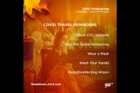 COVID-19 Travel Reminders for 2020 Thanksgiving. (AAA)