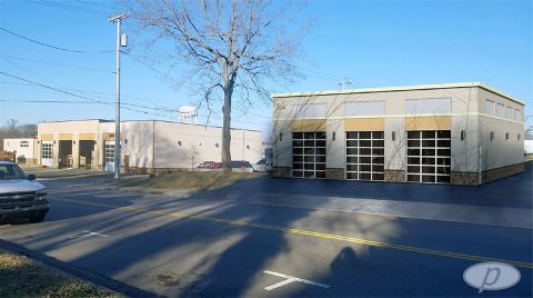 This rendering from architect Pam Powell shows the planned three-bay Clarksville Fire Rescue maintenance facility at right.