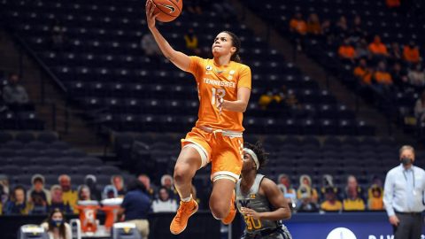 Tennessee Lady Vols Basketball junior Rae Burrell scored 18 points in loss to West Virginia Mountaineers Sunday afternoon. (UT Athletics)