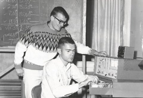 Harold Dewein and Ronald Miller test air samplings. (The All State) Harold Dewein and Ronald Miller test air samplings. (The All State)