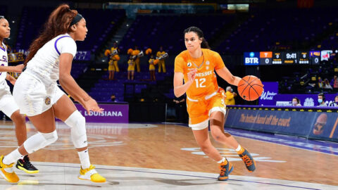 Tennessee Women's Basketball junior Rae Burrell had 18 points along with 3 rebounds in Lady Vols victory over LSU Tigers, Sunday. (UT Athletics)