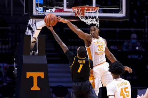 Tennessee Men's Basketball senior Yves Pons poured in 20 points and pulled down five boards in Saturday night's loss to Missouri at Thompson-Boling Arena. (UT Athletics)