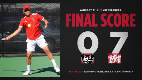 Austin Peay State University Men's tennis falls at Middle Tennessee, 0-7. (APSU Sports Information)