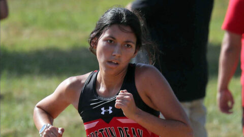 Austin Peay State University Women's Cross Country junior Sara Martin broker her Personal beat in the five kilometer Sunday at the Belmont Opener. (APSU Sports Information)