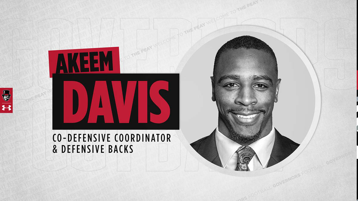 Austin Peay State University Football adds Former NFL Safety Akeem Davis to Coaching Staff