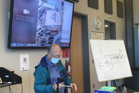 Artist Tim Pafford led a "Winter Landscape" watercolor workshop in December. (APSU)