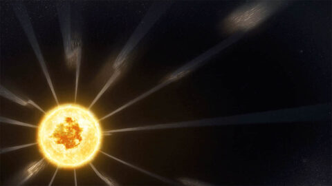 During its first solar flyby in November 2018, NASA’s Parker Solar Probe observed switchbacks — sudden reversals in the magnetic field of the solar wind, illustrated here. Newly-observed solar plumelets might produce similar signatures to switchbacks. (NASA's Goddard Space Flight Center/Conceptual Image Lab/Adriana Manrique Gutierrez)