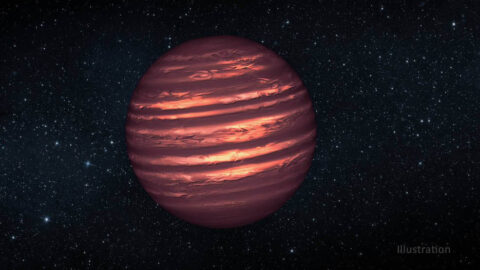 Artist’s conception of a brown dwarf, featuring the cloudy atmosphere of a planet and the residual light of an almost-star. (NASA/ESA/JPL)