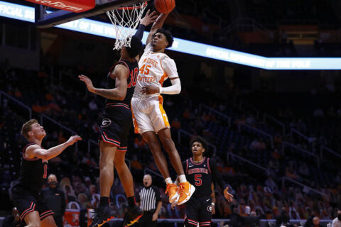 Tennessee Men's Basketball freshman Keon Johnson had 11 points in victory over Georgia at Thompson-Boling Arena, Wednesday night. (UT Athletics)