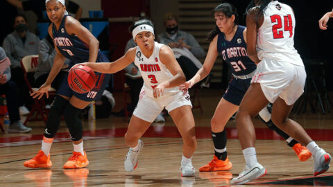 Austin Peay State University Women's Basketball loses defensive battle to UT Martin at the Dunn Center. (Robert Smith, APSU Sports Information)