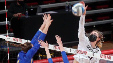 Austin Peay State University Volleyball loses in straight sets to Morehead State, Sunday. (APSU Sports Information)