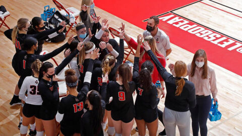 Austin State University Volleyball falls to Morehead State in straight sets at the Dunn Center, Monday. (Robert Smith, APSU Sports Information)