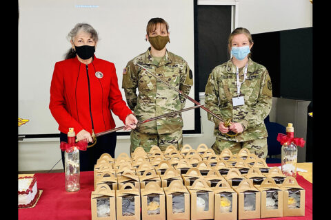 BACH Deputy Commander for Nursing Col. Amanda Forristal, center, welcomed retired Army Nurse Corps officer Col. Debbie Winters and BACH junior Army Nurse Corps officer 1Lt Kathryn Fullman for the customary cake cutting at the Army Nurse Corps Birthday observance Feb. 2. More than 6,500 men and women serve in the Army Nurse Corps. These dedicated Soldiers provide high-tech, quality health care for military personnel, military retirees, and family members.