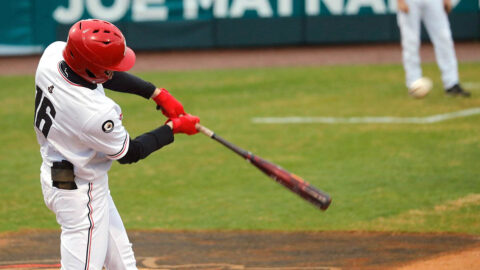 Austin Peay State University Baseball defeats Tennessee Tech 6-2 in game one of doubleheader. (Robert Smith, APSU Sports Information)