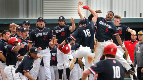 Austin Peay State University Baseball wins three-game series against Belmont with 11-8 victory, Saturday. (Robert Smith, APSU Sports Information)