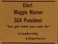 A campaign ad in The All State in 1975. (APSU)