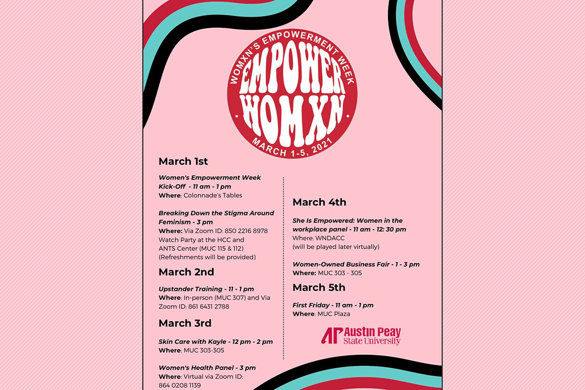 Womxn’s Empowerment Week coming to Austin Peay State University. (APSU)