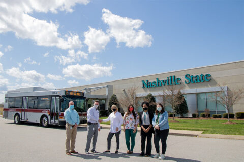 (L to R) Scott Audet, CTS Operations Supervisor; Paul Nelson, CTS Director; Kathleen Akers, Associate Dean/Director of the Nashville State Clarksville Campus; Alissa Thacker, Admissions Clerk; Dyamond Williams, Financial Aid Clerk; Jessica Luna, Student Services Specialist II.