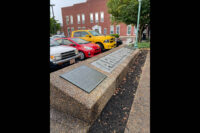 Marker where the Montgomery/Arlington Hotel stood in Clarksville, Tennessee