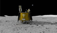 Illustration of Firefly Aerospace’s Blue Ghost lander on the lunar surface. The lander will carry a suite of 10 science investigations and technology demonstrations to the Moon in 2023 as part of NASA’s Commercial Lunar Payload Services (CLPS) initiative. (Firefly Aerospace)