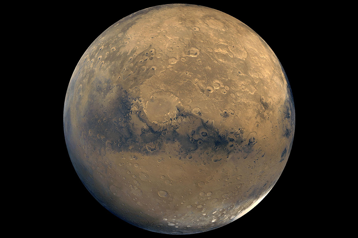 This global view of Mars is composed of about 100 Viking Orbiter images. (NASA/JPL-Caltech/USGS)