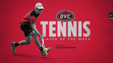 Austin Peay State University Men's Tennis freshman Frederic Schlossmann named OVC Player of the Week. (APSU Sports Information)