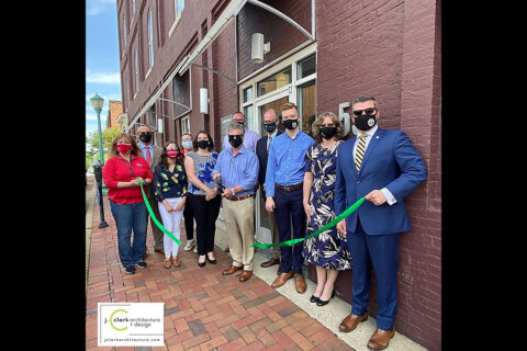 (L to R) Rose Melton, Montgomery County Mayor Jim Durrett, Olivia Herron, Dani Melton, Carlye Sommers, Jon Clark, Doug Jones, Bill Harpel, Nathan McClard, Susan Everett, and Kyle Johnson.