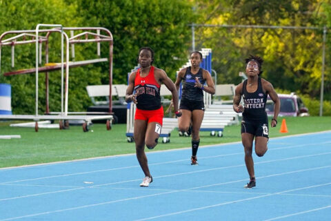 Austin Peay State University Track and Field's Kenisha Phillips dominant to open 2021 OVC Championships. (APSU Sports Information)