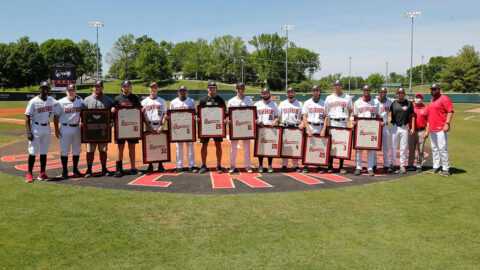 Austin Peay State University Baseball celebrated it's seniors before the Arkansas State game, Saturday. (Robert Smith, APSU Sports Information)