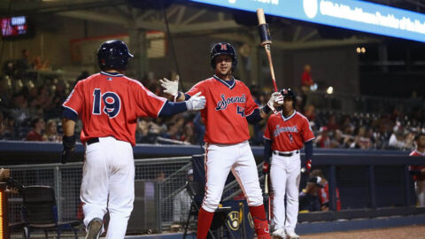 Zach Green, Hernán Pérez and Pablo Reyes Power Nashville Sounds to Seventh Straight Win. (Nashville Sounds) Zach Green, Hernán Pérez and Pablo Reyes Power Nashville Sounds to Seventh Straight Win. (Nashville Sounds)
